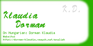 klaudia dorman business card